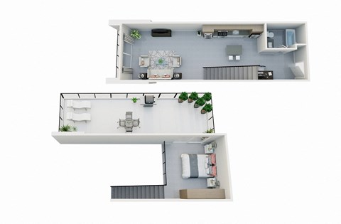 Floor plan for 1 bed, 1 bath, 912 sqft