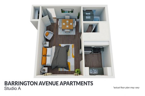 Floor plan for studio, 1 bath, 450 sqft