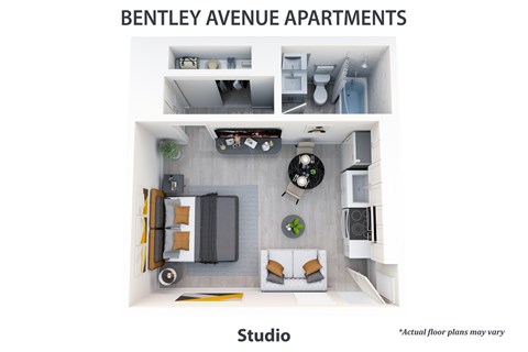 Floor plan for studio, 1 bath, 550 sqft