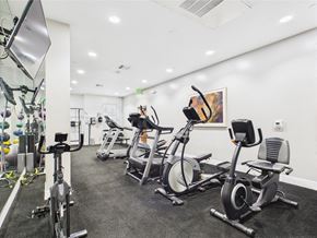 Los Angeles apartment for rent - A gym with a row of stationary bikes.