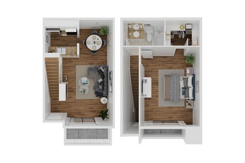 Floor plan for 1 bed, 1 bath, 750 sqft