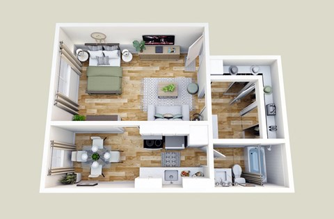 Floor plan for studio, 1 bath, 550 sqft