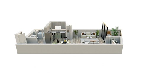Floor plan for studio, 1 bath, 480 sqft