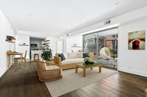 Santa Monica apartment for rent - a living room with a couch and a coffee table