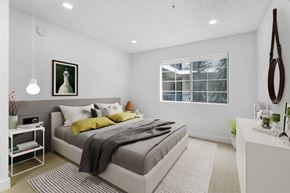 Los Angeles apartment for rent - a bedroom with a bed and a window