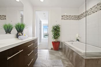 Luxurious soaker tub in ensuite bathrooms