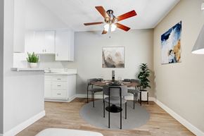 Los Angeles apartment for rent - A dining room with a table set for four.