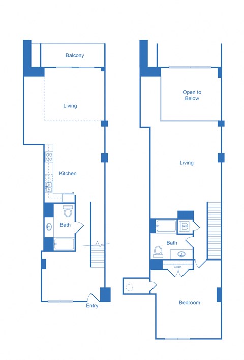 Floor plan for 2 beds, 2 baths, 1855 sqft