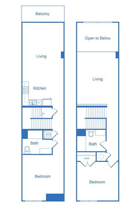 Floor plan for 2 beds, 2 baths, 1750 sqft