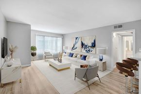 Reseda apartment for rent - a living room with a white couch and a white rug