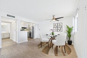 Burbank apartment for rent - A dining room with a table and chairs.