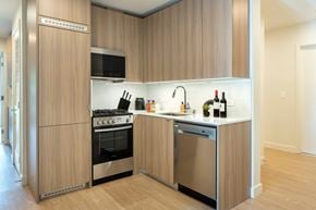 Los Angeles apartment for rent - a kitchen with a stove and a sink at The Aster, Los Angeles, 90024