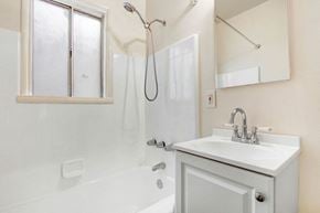 Los Angeles apartment for rent - a bathroom with a bathtub and a sink