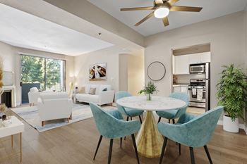 Vinyl wood flooring (in select homes)