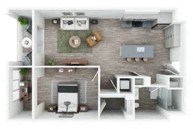 Floor plan for 1 bed, 1 bath, 831 sqft