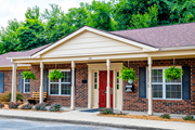 Vincennes apartment for rent - A house with a red door and a mailbox on the right side.