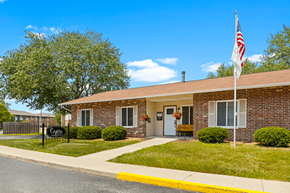Bluffton apartment for rent - Leasing office at Capri Meadows Apartments, featuring a welcoming entrance.