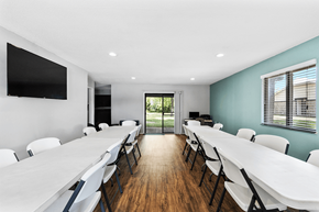 Lebanon apartment for rent - Community room at Lebanon Manor Apartments with tables and chairs.