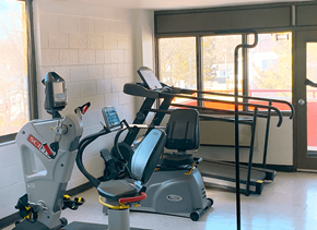 Marshall apartment for rent - Fitness center with cardio equipment at Marshall House Apartments.