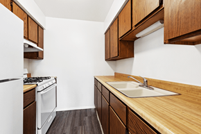 Muncie apartment for rent - Kitchen in a two-bedroom apartment at Carriage House Apartments, Muncie, IN