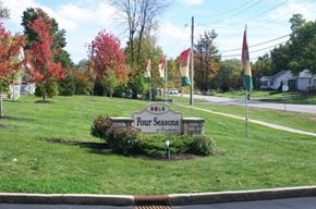 Indianapolis apartment for rent - Monument sign for Four Seasons at Hawthorne Apartments, located at the community entrance.