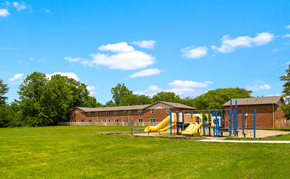 Indianapolis apartment for rent - Playground at Bradford Lake Apartments featuring slides and climbing structures.