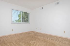 Suffolk apartment for rent - Primary bedroom with a window and carpeted floor in a 2-bedroom apartment at King’s Landing Apartments
