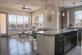 Little Elm apartment for rent - an open floor plan with a kitchen and living room