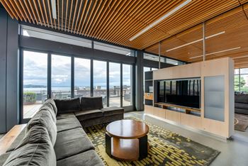 Living space with tv