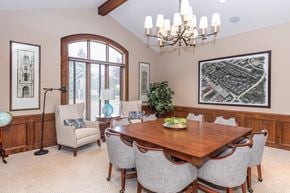 Clinton Township apartment for rent - a dining room with a wooden table and chairs