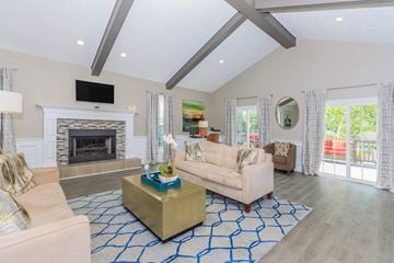 Medina apartment for rent - a living room with couches and a fireplace