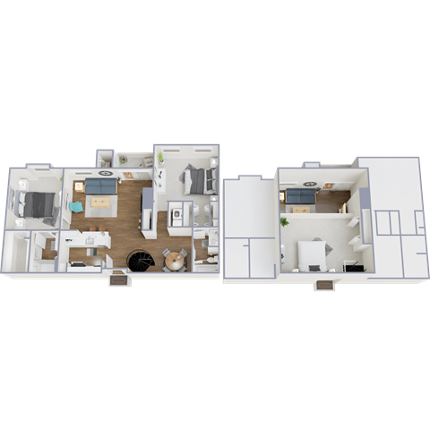 Floor plan for 2 beds, 2 baths, 1520 sqft