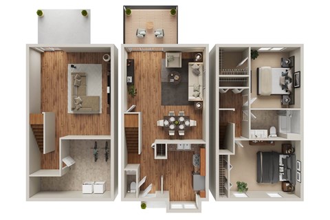 Floor plan for 2 beds, 1.5 baths, 1503 sqft