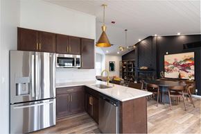 Hales Corners apartment for rent - a kitchen with stainless steel appliances and a white counter top