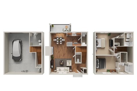 Floor plan for 2 beds, 2.5 baths, 1180 sqft