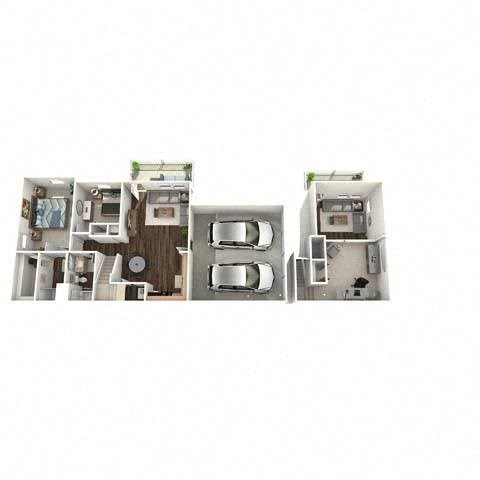 Floor plan for 2 beds, 2 baths, 1182 sqft
