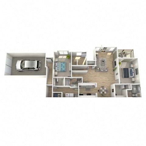 Floor plan for 2 beds, 2 baths, 1450 sqft