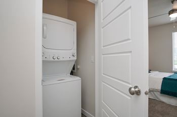 Inunit washer dryer with white door