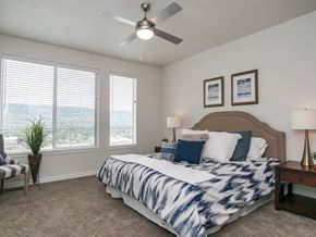 Draper apartment for rent - Spacious master bedroom with large windows at Liberty Point Apartments, Draper