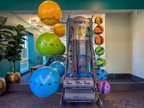 Salt Lake City apartment for rent - Liberty Duet Apartments, Salt Lake City, Utah; fitness center, bands, balls