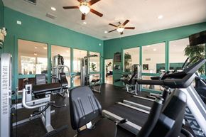 Daytona Beach apartment for rent - a gym with cardio machines and a ceiling fan at Lakeside Gardens, Daytona Florida