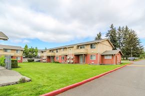 Lakewood apartment for rent - Apartment complex with a red curb in front.