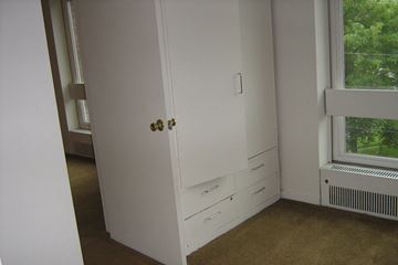 Portland apartment for rent - the door to the bedroom is open to the living room