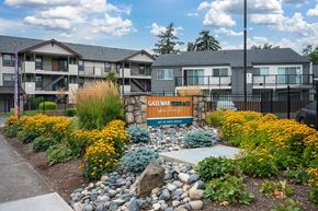Portland apartment for rent - A sign that says "Gateway Towers" is in front of a building.
