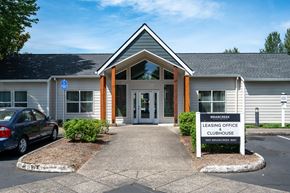 Hillsboro apartment for rent - The front of a building with a sign that says