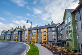 Happy Valley apartment for rent - a row of apartment buildings on a street with a road
