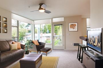 Portland apartment for rent - a living room with a couch and a tv