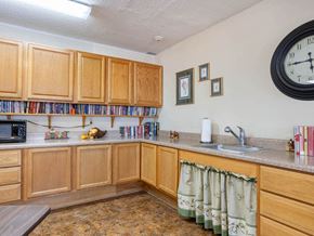 Russellville apartment for rent - the kitchenette in the community room at Village Square Senior Apartments