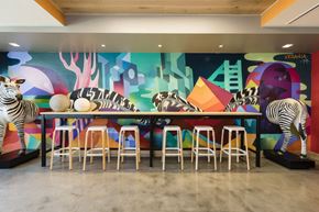 Orlando apartment for rent - zebra wall in upstairs lounge at Lake Nona Pixon, Orlando, Florida