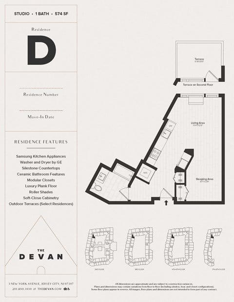Floor plan for studio, 1 bath, 574 sqft